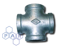 Galvanised Malleable Iron Female BSPP Equal Cross