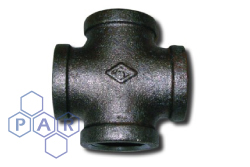 Malleable Iron Equal Cross Black BSPP