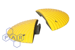 <5mph - Yellow Plastic Speed Bump End Pieces (Male / Female)