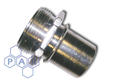 DIN Smooth Tail Coupling - Male BSPP - Stainless Steel