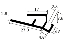 UPVCBRUSH-3M - Dimensional Drawing