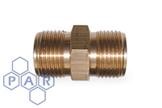 Brass Double Male Adaptor Parallel Coned x Taper