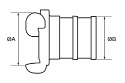 Barcelona Coupling x Hose Tail (Dimensional Drawing)