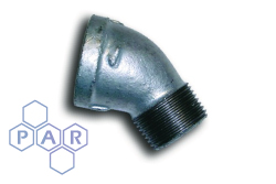 Galvanised Malleable Iron 45° Male x Female BSPP