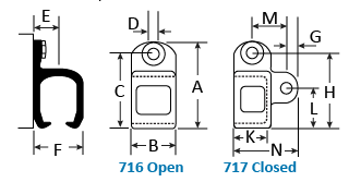 716 & 717 Single Face Fixing Brackets