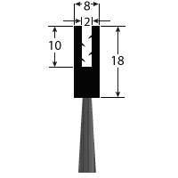 Rubber Strip Sections - 45° Carrier