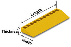 GRP Anti-Slip Stair Ramps Dimension Illustration