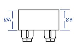 Female Fire Coupling x Female Adaptor (Dimensional Drawing)