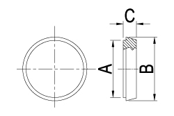 DIN Plain Blank Cap - Imperial Dimensional Drawing