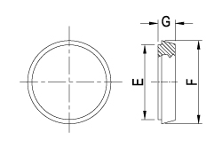DIN Plain Blank Cap - Metric Dimensional Drawing