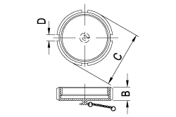 DIN Plain Blank Nut & Chain - Metric Dimensional Drawing