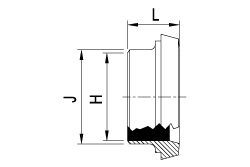 DIN Weld Liner - Metric Dimensional Drawing