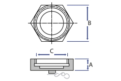 IDF Blank Nut and Chain - Dimensional Drawing