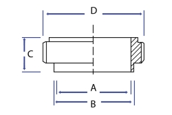 IDF Weld Males - Dimensional Drawing