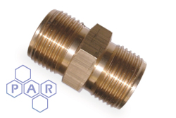 Oxyacetylene Brass Fitting - Brass Double Male Nipple 60° Coned