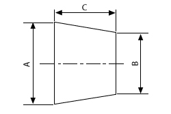 Concentric Reducer Dimensional Drawing