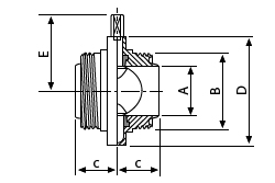 Butterfly Valve DIN Male Ends - Dimensional Drawing