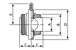Butterfly Valve IDF Male Ends - Dimensional Drawing