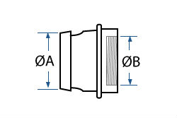 Male Fire Coupling x Female BSP (Dimensional Drawing)