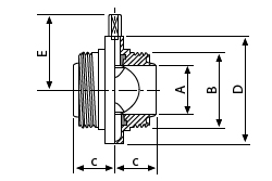 Butterfly Valve SMS Male Ends - Dimensional Drawing