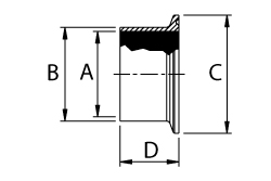 Tri-Clamp Ferrule - Dimensional Drawing