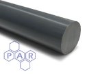 Round Rod Polyvinyl Chloride Meets UL 94V0 1 1/4 Diameter Opaque Gray 2 Length PVC 