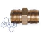 Brass Double Male Adaptor Flat Seated