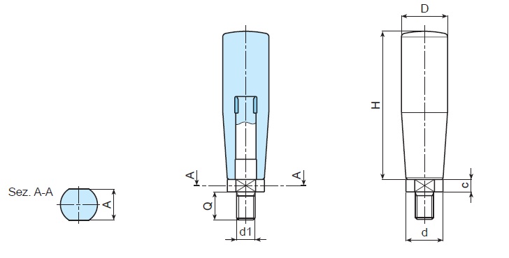 Revolving Handle - Dimensional Drawing