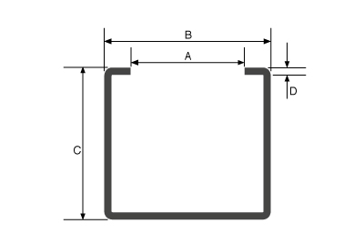 C-Profile Metal Carrier Dimensional Drawing