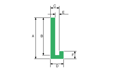 L-Profile Flat Dimensional Drawing