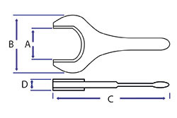 RJT Spanner - Dimensional Drawing