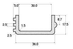 SE4608MD Silicone Sieve Seals - Dimensional Drawing