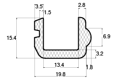 SE4966MD Silicone Sieve Seal - Dimensional Drawing