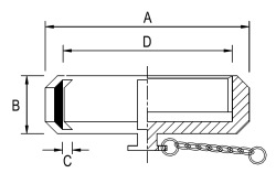 SMS Blank Nut and Chain - Dimensional Drawing