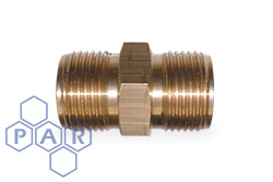 Brass Double Male Adaptor Flat Seated