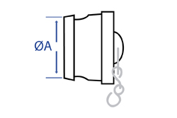 Male Fire Coupling x Blank Plug (Dimensional Drawing)