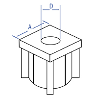 Square Heavy Duty Threaded Inserts - Dimensional Drawing