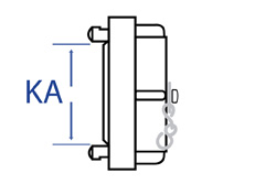 Storz Coupling Blank Cap and Chain - Dimensional Drawing