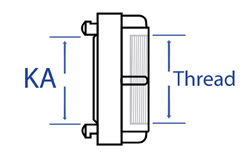 Storz Coupling x Female BSP - Dimensional Drawing