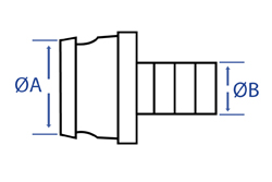 Male Fire Coupling x Spigot (Dimensional Drawing)